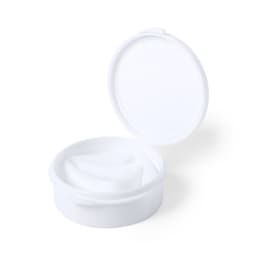 A white container with a hinged lid, featuring a textured interior for holding drinking straws.