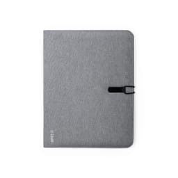 A grey Sorgax Folder with a textured finish and a secure closure. Features a logo or branding on the side.