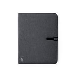 A grey Sorgax Folder with a textured finish, featuring a closure and a logo on the bottom left.