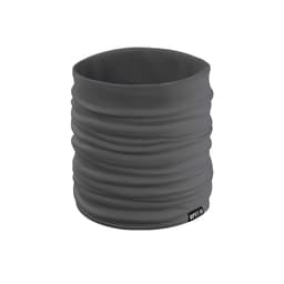 A grey Suanix neck warmer with a textured design, featuring a small logo on the side.