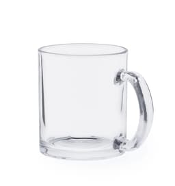 A clear glass beer mug with a sturdy handle, showcasing a simple and elegant design.