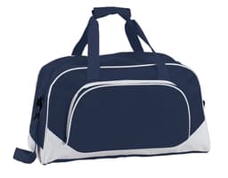 A navy blue bag with white accents, featuring dual handles and a logo, suitable for various purposes.