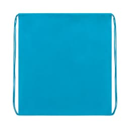 A turquoise drawstring bag with matching cords, featuring a simple design and no visible branding.