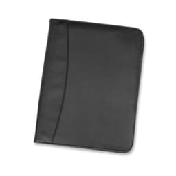 A black Bradford Zip Portfolio with a sleek design, ideal for organizing documents and business materials.