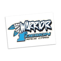 A temporary tattoo featuring a bold design in blue and black, with a logo and graphic elements.