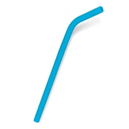 A blue silicone straw designed for drinking.