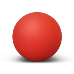 A red Hi-Bounce Ball with a smooth surface and a round shape, resting on a white background.
