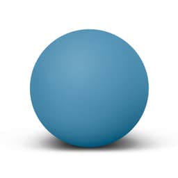 A blue Hi-Bounce Ball with a smooth surface and a round shape, featuring a logo.