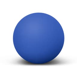 A blue Hi-Bounce Ball with a smooth surface, featuring a simple design and a round shape.