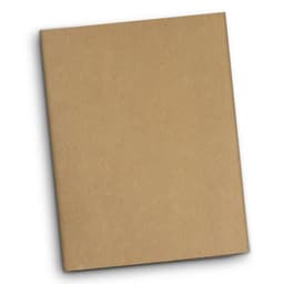 A brown cork portfolio in A4 size, featuring a smooth finish and a logo on the cover.