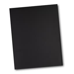 A black portfolio featuring a smooth finish, designed for professional use. It has a branding logo on the front.