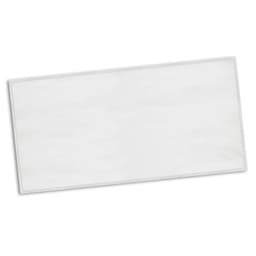 A full-colour gym towel in white with a stitched border and a branding logo in one corner.