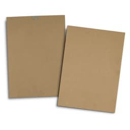Two plain brown kraft folders displayed together, one with a flap and the other flat, both featuring a simple design.