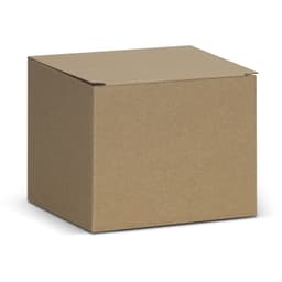 A cardboard box with a plain, brown exterior, featuring a simple, unadorned design.