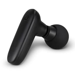 A compact handheld massager in black with a spherical massage head and an ergonomic handle.