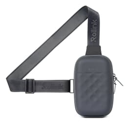 A sleek, grey bag with a quilted pattern and an adjustable strap, featuring a Rollink logo.