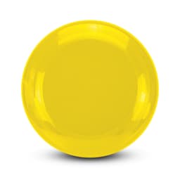 Aero Flyer - Large in bright yellow with a smooth surface and a circular shape. Features a brand logo.