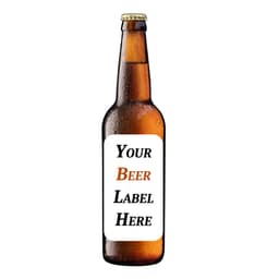 A drink bottle of organic pilsner beer, brown glass with condensation, featuring a blank label and a metal cap.