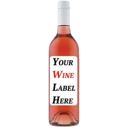 A drink bottle of Rosé wine in a clear glass bottle with a white screw cap, featuring a blank label.
