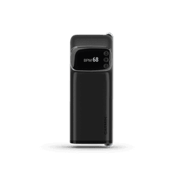 A black Garmin Index BPM Smart Blood Pressure Monitor with a digital display and buttons. It features a logo on the side.