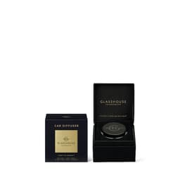 A black car diffuser in a luxury box, featuring a metal diffuser and a refill for "Lost in Amalfi" scent.