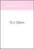 A promotional pad featuring a white cover with pink accents, measuring 70x100mm, with 25 leaves.