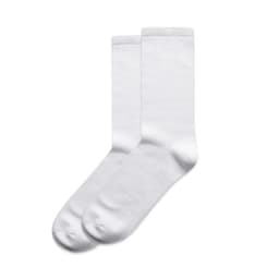 White business socks in a pair, featuring a simple design. The product includes two pairs.