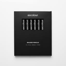 A pack of ten grey lead builder pencils in a black box with a brand logo.