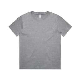 A grey Kids Block Tee featuring a round neck and short sleeves, with a logo on the tag.