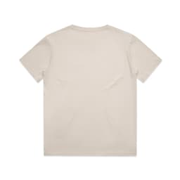 A neutral-coloured Youth Block Tee in a classic short-sleeve design, featuring a branding logo.
