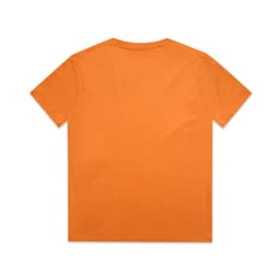 An orange youth t-shirt featuring a plain back with no visible logos or designs.