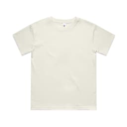 A light green kids' classic t-shirt with a round neck and short sleeves. It features a logo on the label.