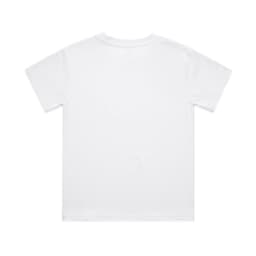A plain white youth classic tee featuring short sleeves and a crew neck. The back is smooth and unadorned.