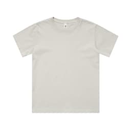 A light grey kids' heavy faded T-shirt featuring a round neckline and short sleeves. It has a logo tag on the inside.