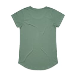 A green T-shirt with short sleeves and a rounded hem. The back is plain with no visible logos or designs.