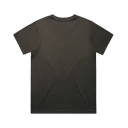 A plain dark grey T-shirt with a crew neckline and short sleeves. The back is shown without any visible design or logo.