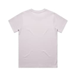 A light purple T-shirt with short sleeves and a plain back. It features a logo.