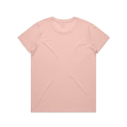 A plain pink t-shirt with a crew neck and short sleeves, featuring no visible logo or branding.