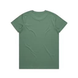 A green unisex T-shirt with a simple design and a logo on the back.