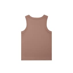 A plain brown rib tank top with a simple sleeveless design and no visible branding.