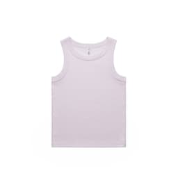 A light purple organic rib tank top with a logo. It features a classic singlet design.