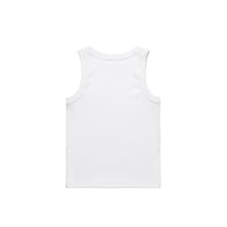 A white rib tank top displayed against a plain background, featuring a simple design and no visible branding.