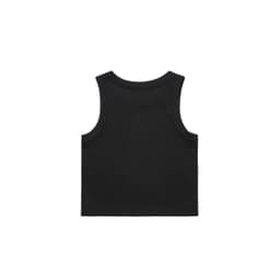 A black rib crop tank top with a simple design and no visible logos.