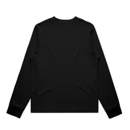 A black long-sleeve T-shirt with a simple design and no visible logos or text.