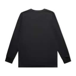A black long-sleeve t-shirt with a simple design and no visible logos or branding.
