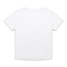 A plain white short-sleeved baby tee with a smooth back and no visible branding.