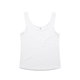 A white singlet featuring a classic design and a logo on the label.
