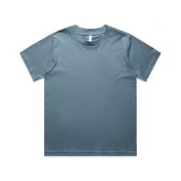 A blue t-shirt with a classic fit and a small logo on the label.