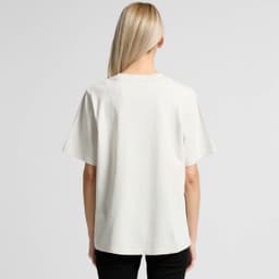 A white heavy faded tee displayed from the back, featuring a relaxed fit and short sleeves.