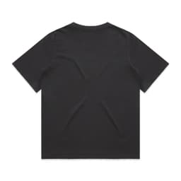A black heavy faded tee shirt with a relaxed fit and short sleeves, featuring no visible design on the back.